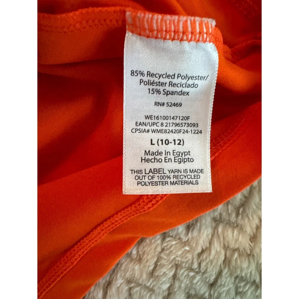 Wonder Nation Boys Orange Short Sleeve Rash Guard Swim Shirt Size L 10-12